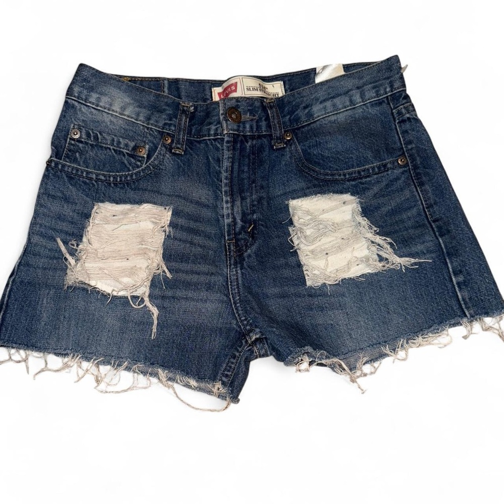 Levi's Women's Distressed Jean Shorts - Dark Blue